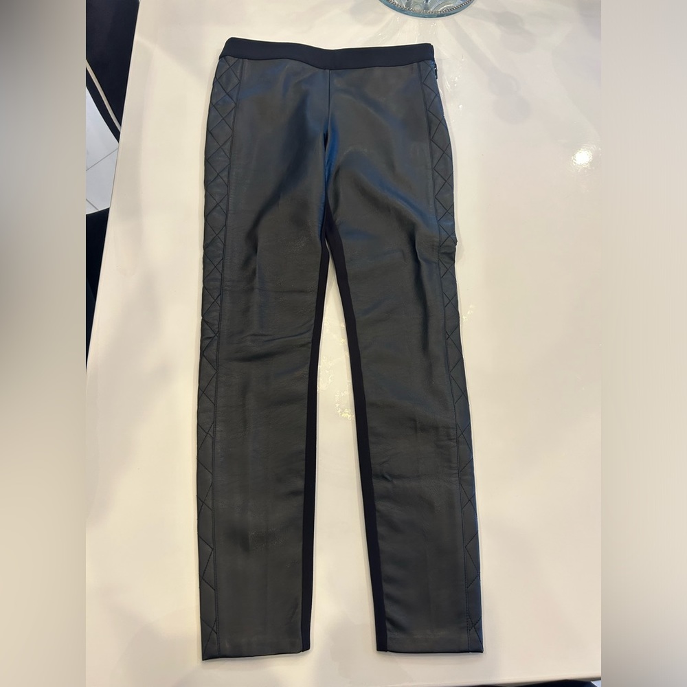 Armani Exchange black leather pant leggings